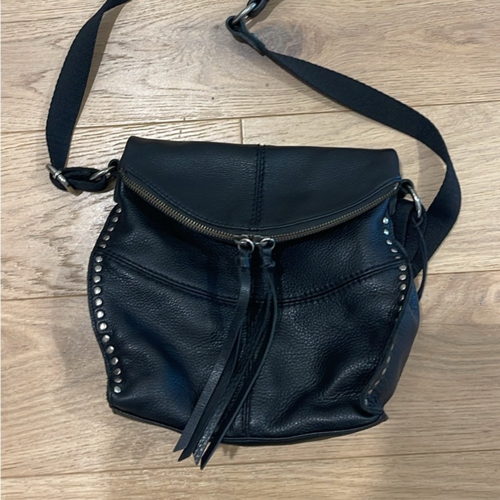 The Sak Black Leather Studded Crossbody Bag
